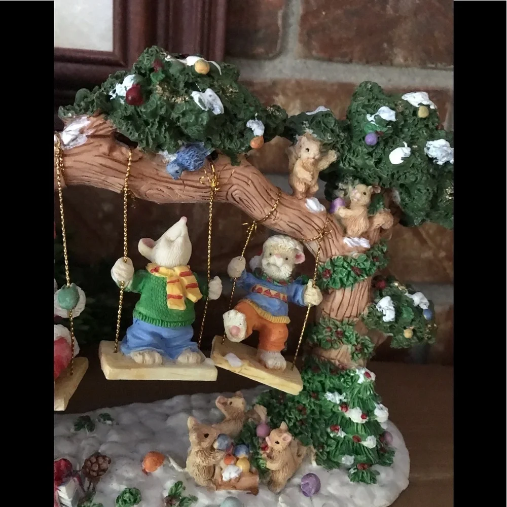 Rare Vintage Large Holiday Santa Snowman Swinging Tree‼️FINAL SALE